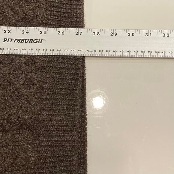 NWOT ORVIS Sweater M IRELAND Fisherman Cable-Knit Pure-New-Wool Crew-Neck Brown - Picture 6 of 8